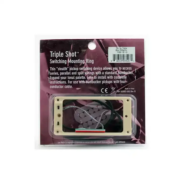 Seymour Duncan STS-1 – Triple Shot, Switching Mounting Ring Set, Flat/Trembucker – Creme