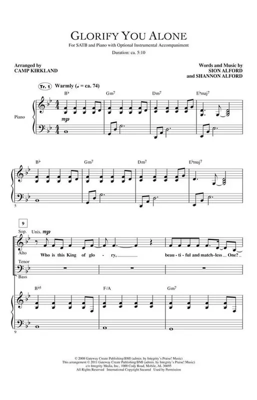 Shannon Alford Glorify You Alone (Arr. Camp Kirkland) Gemischter Chor mit Begleitung