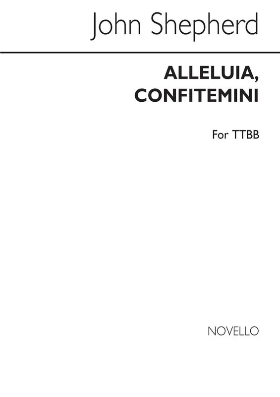 Shepherd Alleluia Confitemini TTBB Männerchor mit Begleitung