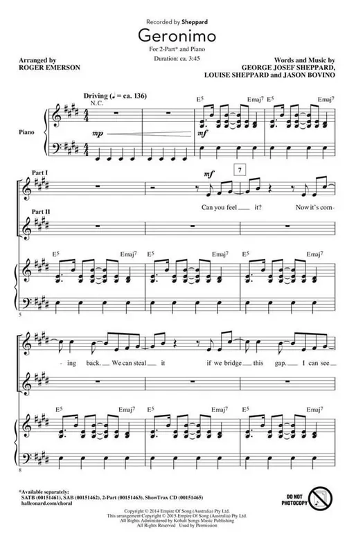 Sheppard Geronimo (Arr. Roger Emerson) Frauenchor mit Begleitung