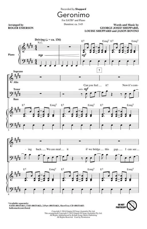 Sheppard Geronimo (Arr. Roger Emerson) Gemischter Chor mit Begleitung