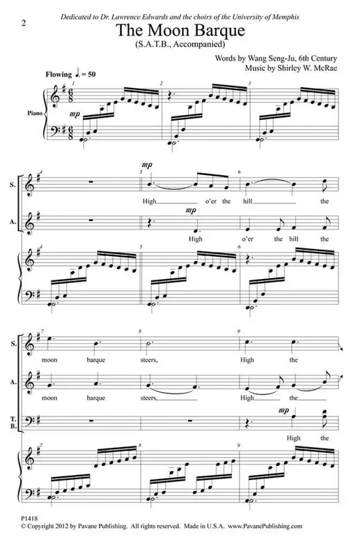 Shirley W. McRae The Moon Barque Gemischter Chor mit Begleitung