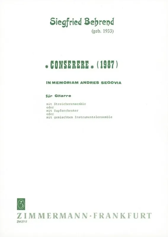 Siegfried Behrend Conserere Gitarren Ensemble