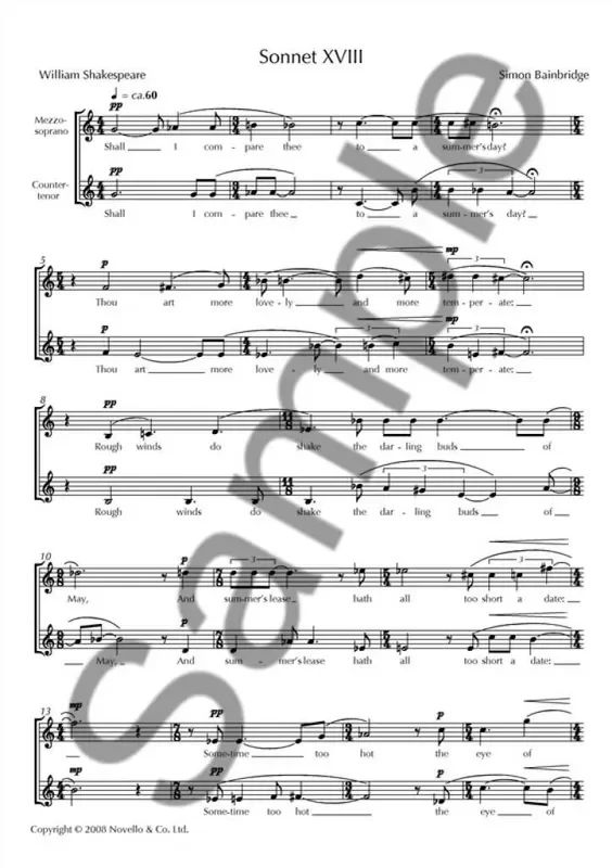 Simon Bainbridge Sonnet XVIII Gesang Solo