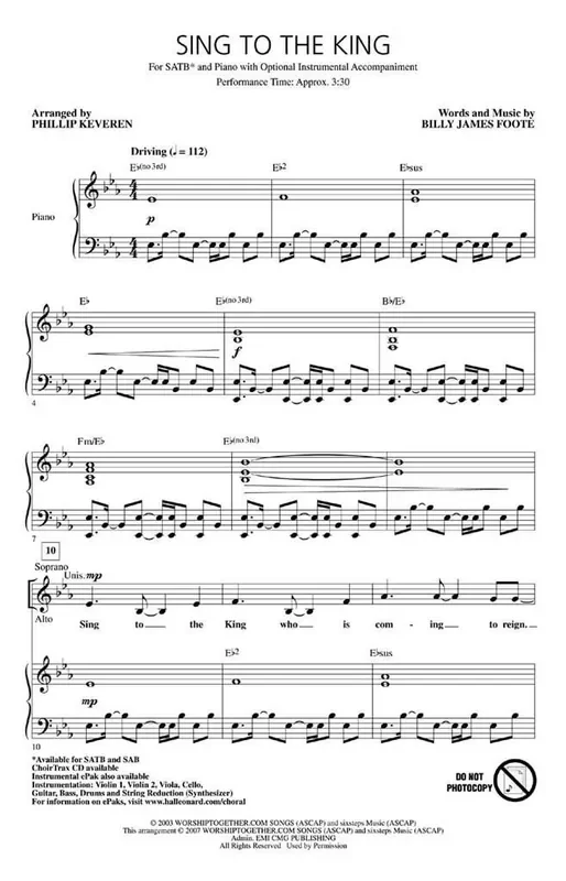 Sing to the King (Arr. Phillip Keveren) Gemischter Chor mit Begleitung