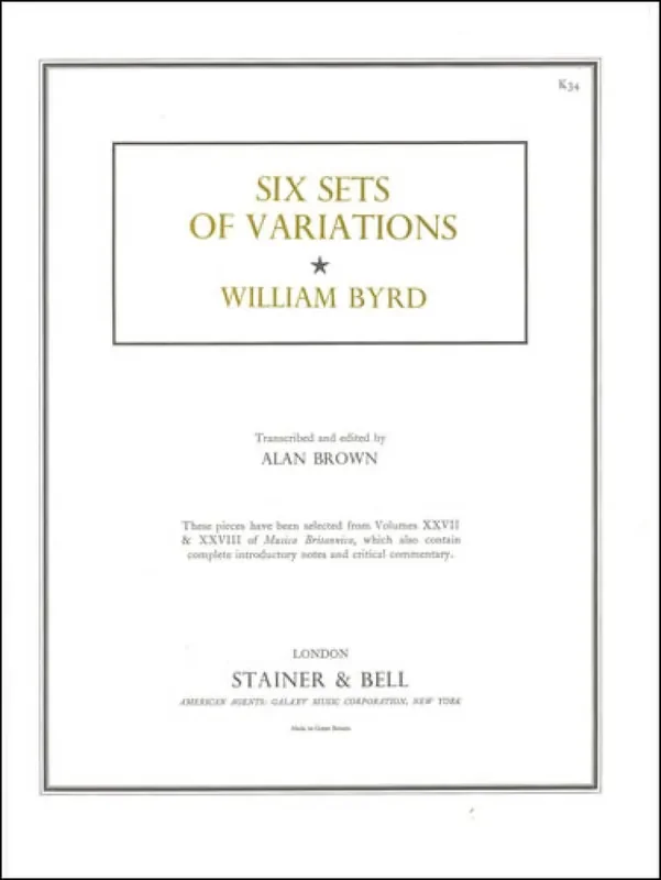 Six Sets of Variations from Musica Britannica Klavier Solo