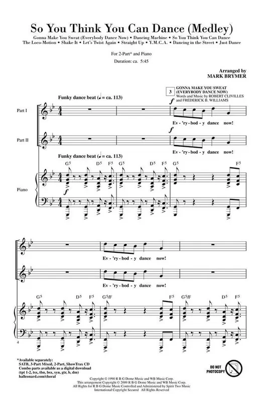 So You Think You Can Dance (Arr. Mark Brymer) Frauenchor mit Begleitung