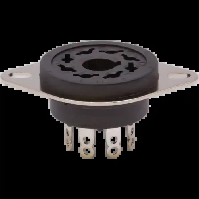 Socket – Belton, Black Micalex, 8 pin octal