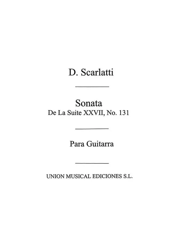 Sonata De La Suite Xxvii No.131 Gitarre Solo