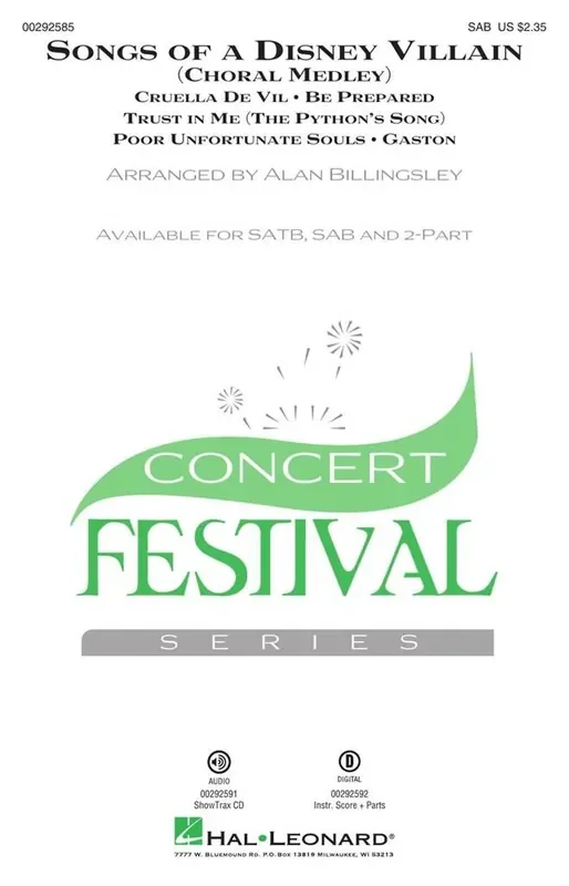 Songs of a Disney Villain (Arr. Alan Billingsley) Gemischter Chor mit Begleitung