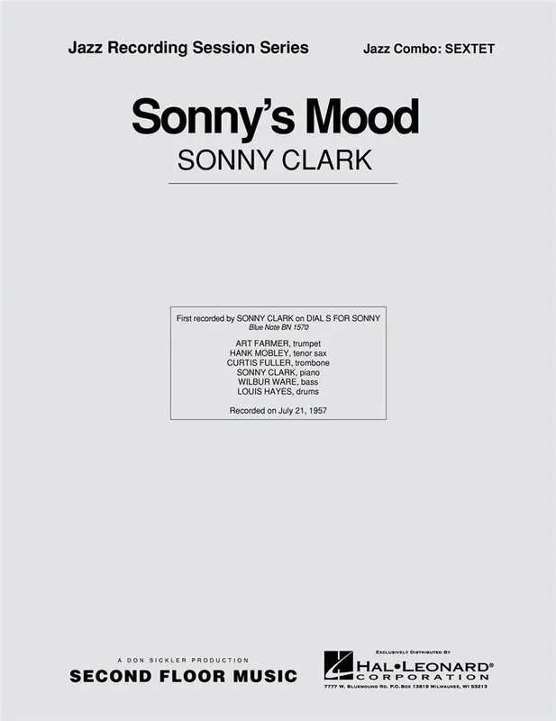 Sonny Clark Sonny‘s Mood (Arr. Don Sickler) Jazz Ensemble