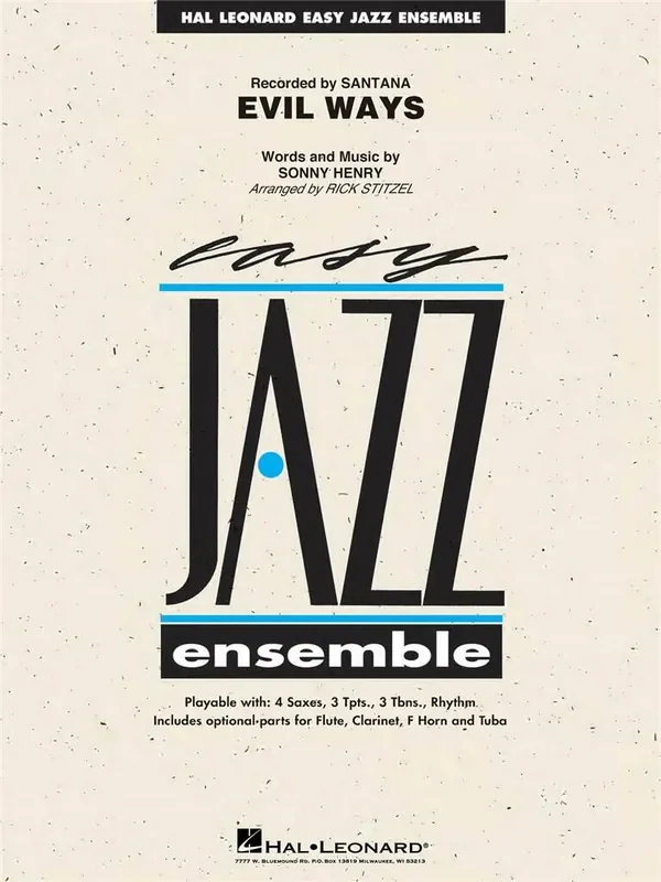 Sonny Henry Evil Ways (Arr. Rick Stitzel) Jazz Ensemble
