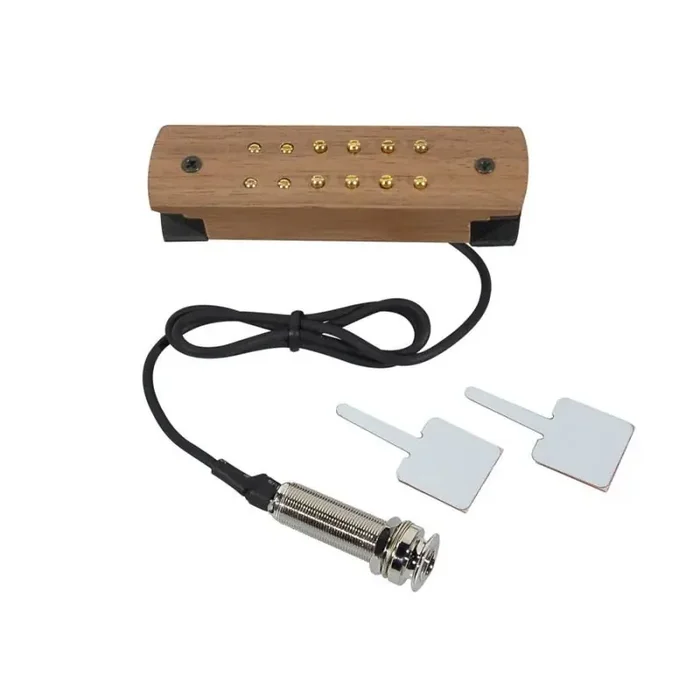 Soundhole pickup with solid bubinga cover, humbucker with adjustable poles and endpin jack