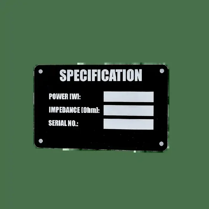 Speaker Specification label