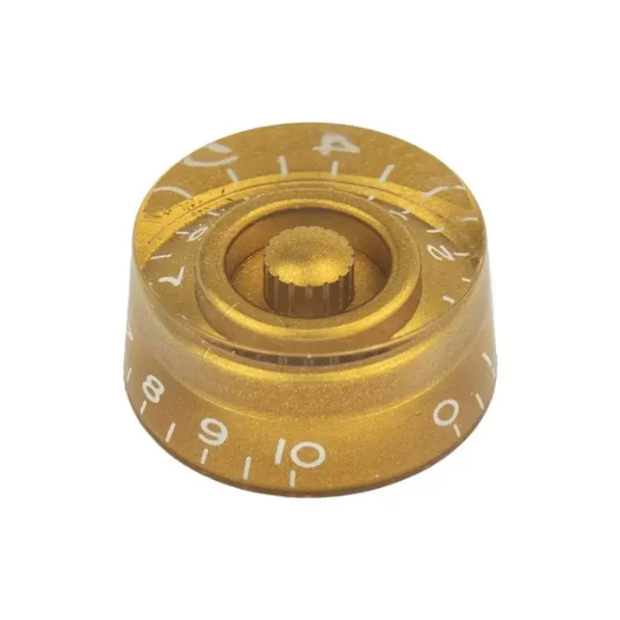 Speed knob, transparent gold, fits 24 fine (CTS) and 18 coarse knurl (Alpha), m.i. Japan
