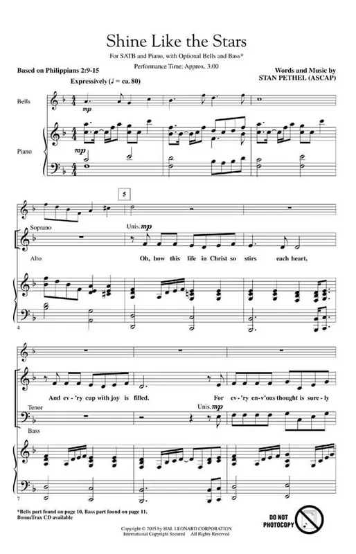 Stan Pethel Shine Like the Stars Gemischter Chor mit Begleitung