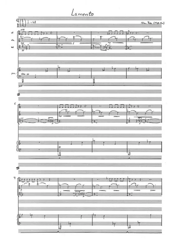 Steen Pade Lamento For Piano Quartet (Score) Klavierquartett
