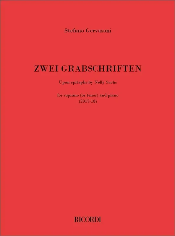 Stefano Gervasoni Drei Grabschriften Gesang mit Klavier