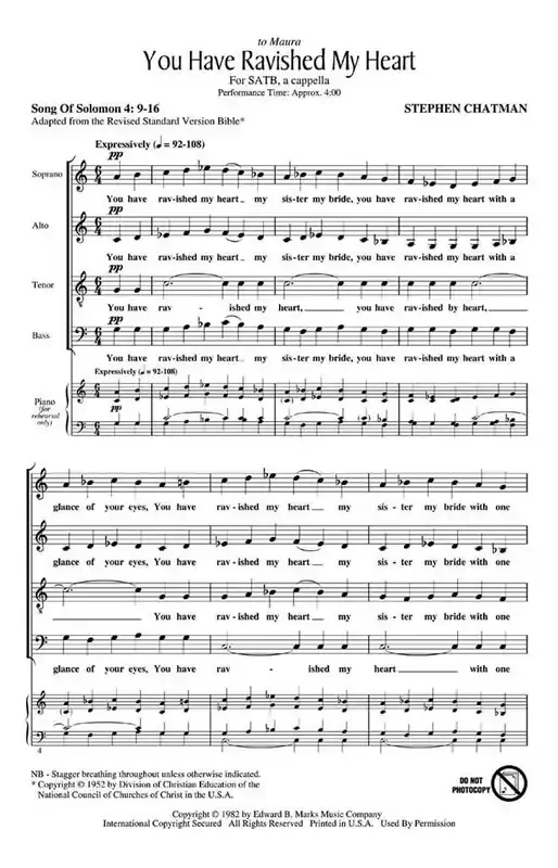 Stephen Chatman You Have Ravished My Heart Gemischter Chor mit Begleitung