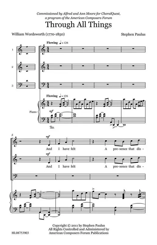 Stephen Paulus Through All Things Gemischter Chor mit Begleitung