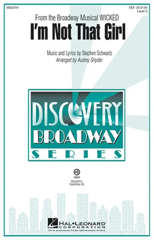 Stephen Schwartz I‘m not That Girl (Arr. Audrey Snyder) Frauenchor mit Klavier/Orgel
