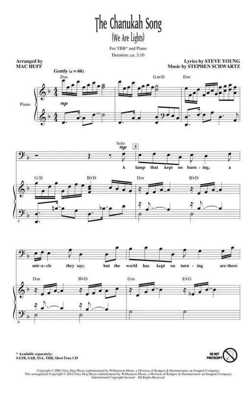 Stephen Schwartz The Chanukah Song (Arr. Mac Huff) Männerchor mit Begleitung