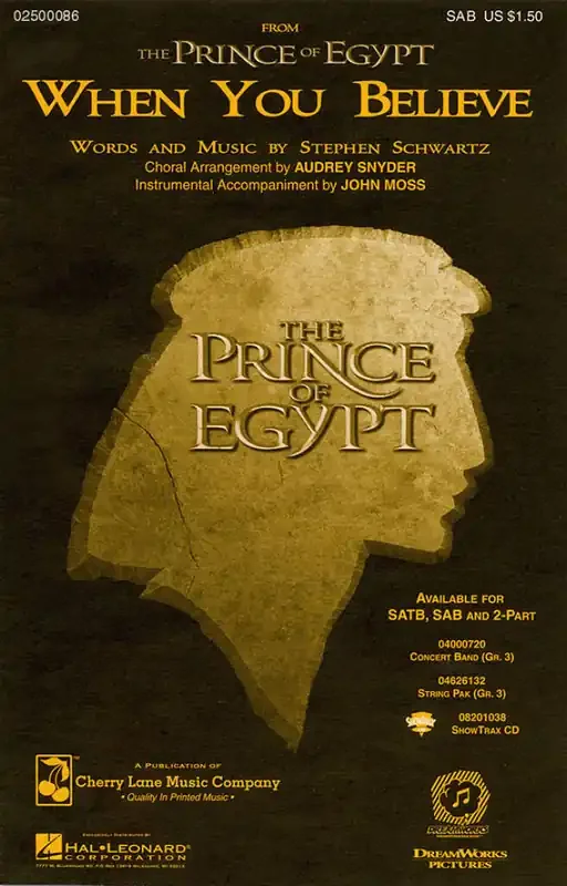 Stephen Schwartz When You Believe (from The Prince of Egypt) (Arr. Audrey Snyder) Gemischter Chor mit Begleitung