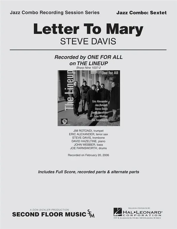 Steve Davis Letter to Mary Jazz Ensemble