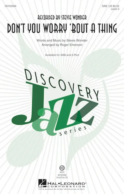 Stevie Wonder Don‘t You Worry ‘Bout a Thing (Arr. Roger Emerson) Gemischter Chor mit Begleitung