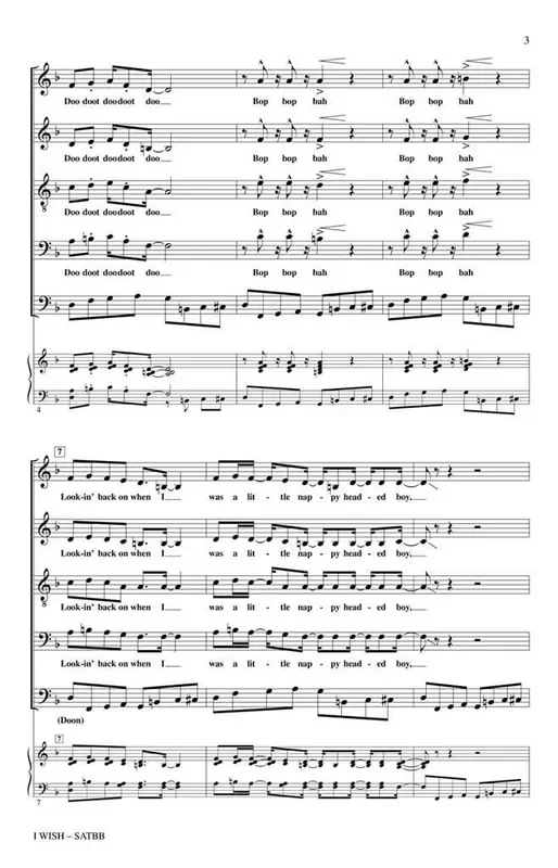 Stevie Wonder I wish (Arr. Roger Emerson) Gemischter Chor mit Begleitung