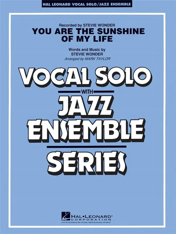 Stevie Wonder You Are the Sunshine of My Life [Key C] (Arr. Mark Taylor) Jazz Ensemble mit Gesang