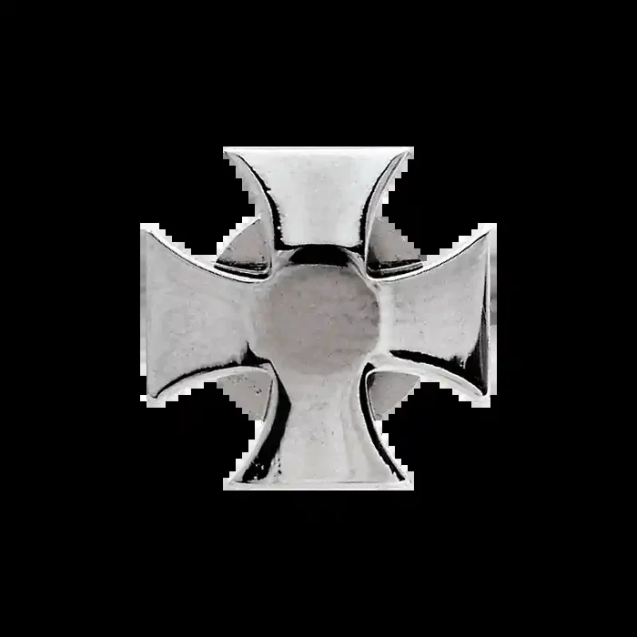 Strap Button, Chrome / Iron Cross