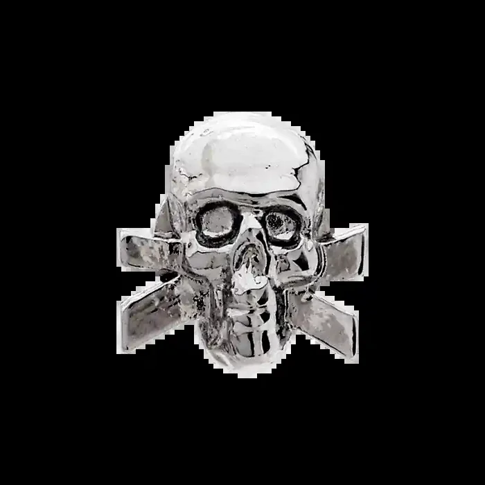 Strap Button, Chrome / Skull