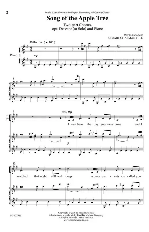 Stuart Chapman Hill Song of the Apple Tree Gemischter Chor mit Begleitung