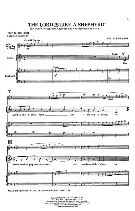 Sue Ellen Page The Lord Is Like A Shepherd (Arr. Sue Ellen Page) Gemischter Chor mit Klavier/Orgel