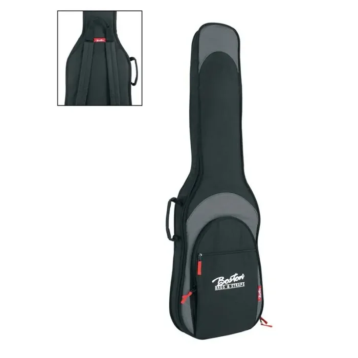 Super Packer gigbag voor basgitaar, 25 mm. voering, zwart en grijs, diverse accessoiresvakken