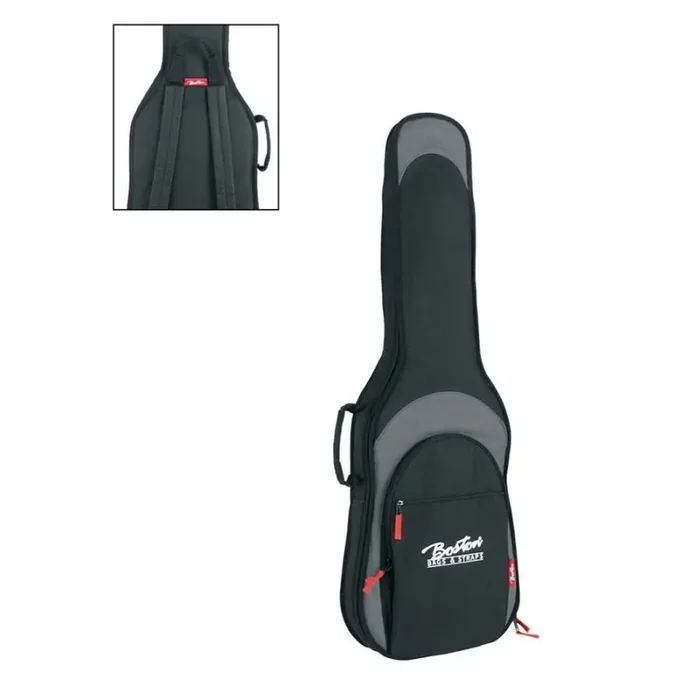 Super Packer gigbag voor elektrische gitaar, 25 mm. voering, zwart en grijs, diverse accessoiresvakken