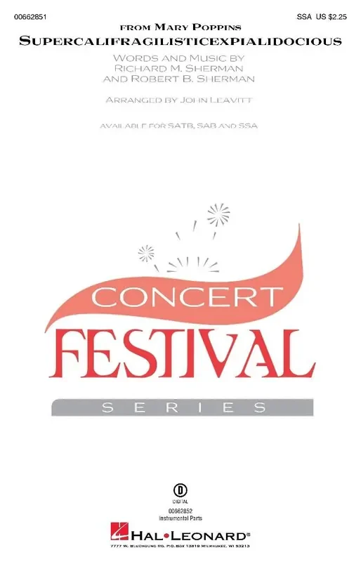 Supercalifragilisticexpialidocious (Arr. John Leavitt) Frauenchor mit Begleitung