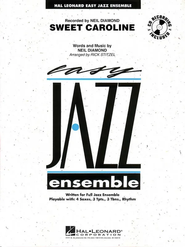 Sweet Caroline (Arr. Rick Stitzel) Jazz Ensemble
