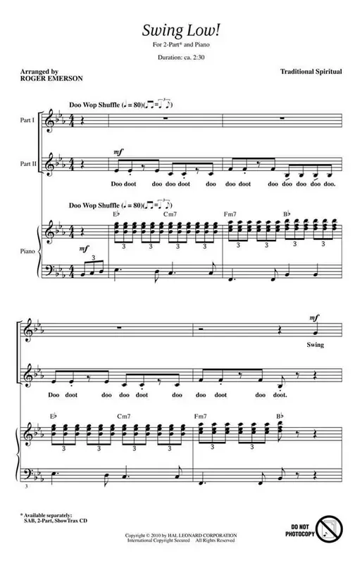 Swing Low! (Arr. Roger Emerson) Frauenchor mit Begleitung