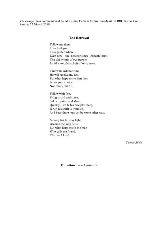 The Betrayal Gemischter Chor mit Begleitung