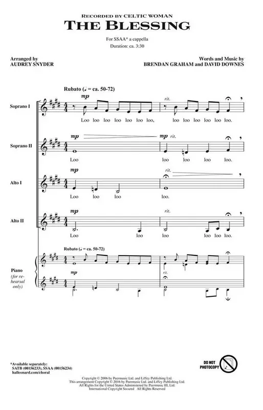 The Blessing (Arr. Audrey Snyder) Frauenchor A cappella