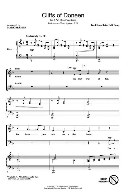The Cliffs of Doneen (Arr. Mark Brymer) Gemischter Chor mit Begleitung