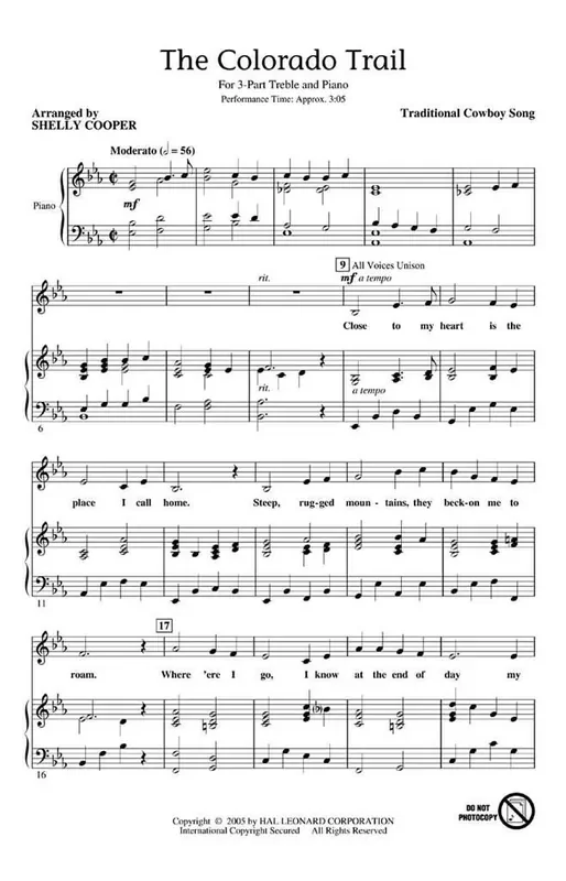 The Colorado Trail (Arr. Shelly Cooper) Gemischter Chor mit Begleitung