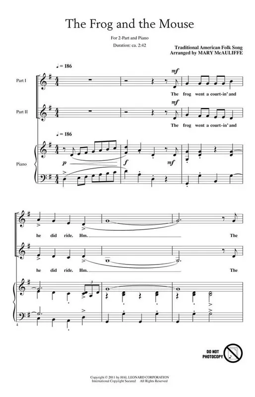 The Frog and the Mouse (Arr. Mary McAuliffe) Frauenchor mit Begleitung