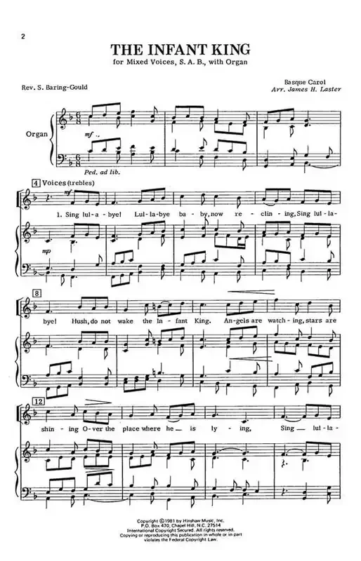 The Infant King (Arr. James Laster) Gemischter Chor mit Klavier/Orgel