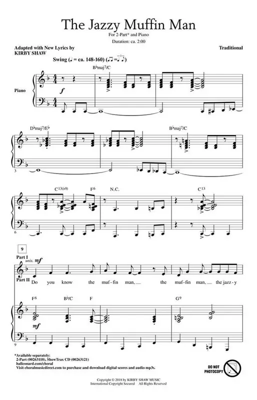 The Jazzy Muffin Man (Arr. Kirby Shaw) Frauenchor mit Begleitung