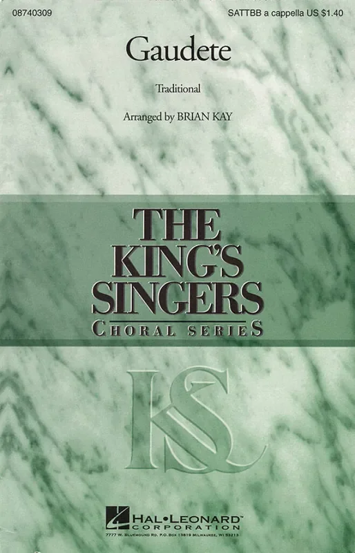 The King‘s Singers Gaudete (Arr. Brian Kay) Gemischter Chor mit Begleitung