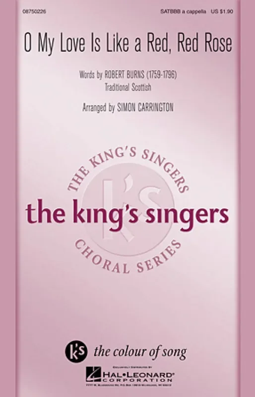 The King‘s Singers O my Love is like a red, red Rose (Arr. Simon Carrington) Gemischter Chor mit Begleitung