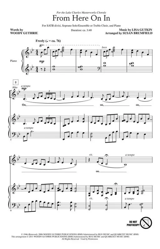 The Klezmatics From Here On In (Arr. Susan Brumfield) Gemischter Chor mit Begleitung